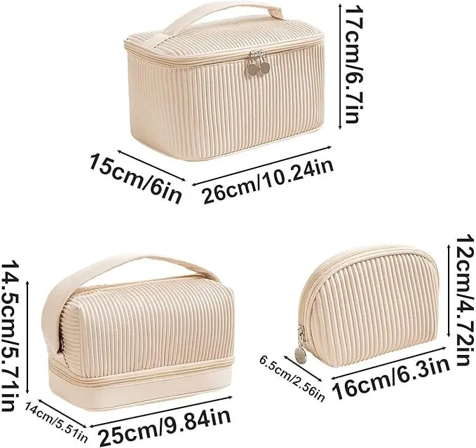 PREMİUM MAKYAJ ÇANTASI  (3 LÜ SET ) HELLIOSH