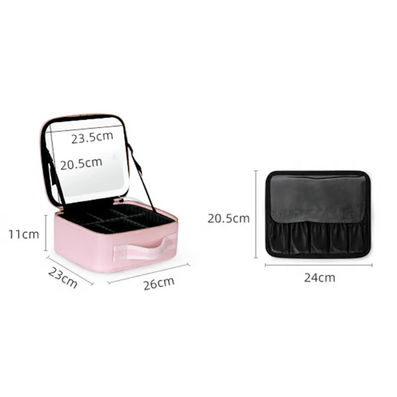 LIGHTED MIRROR MAKEUP BAG 