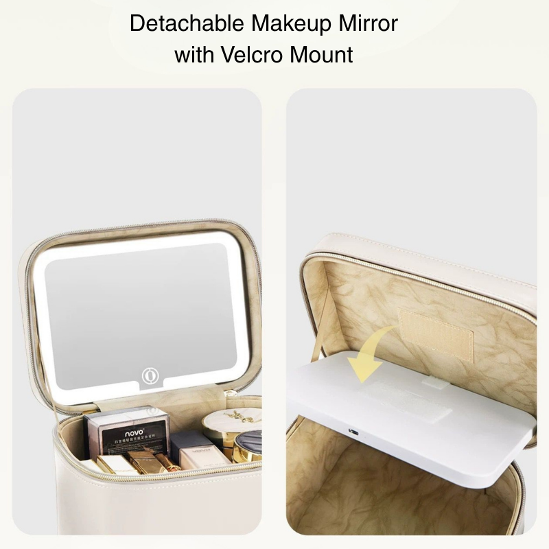 Luxe Vanity Box – Işıklı Ayna Makyaj Organizeri | Taşınabilir Seyahat Çantası HELLIOSH
