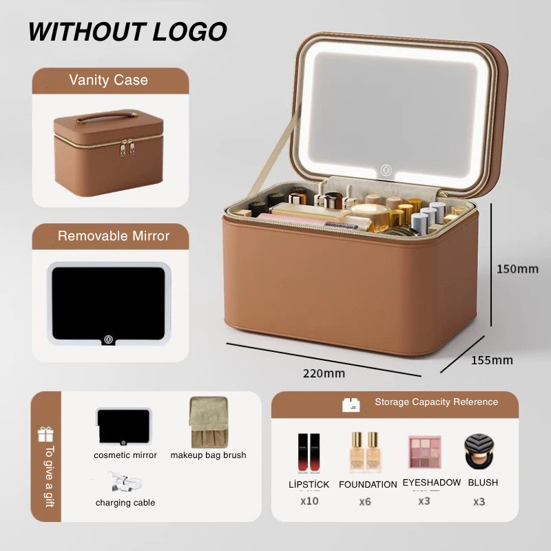 Luxe Vanity Box – Işıklı Ayna Makyaj Organizeri | Taşınabilir Seyahat Çantası HELLIOSH