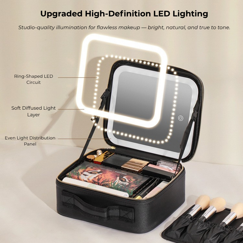 LED Lighted Makeup Case with Mirror