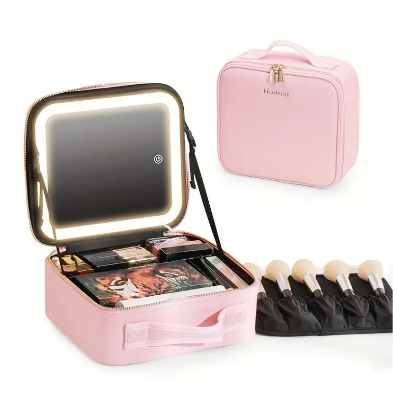 LED Lighted Makeup Case with Mirror