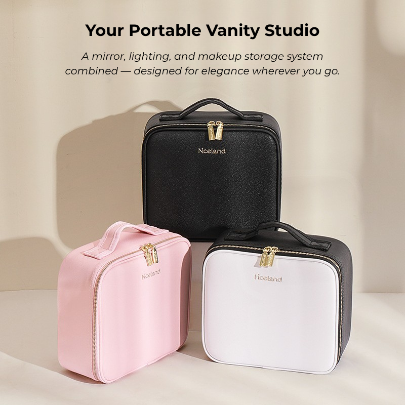 LED Lighted Makeup Case with Mirror