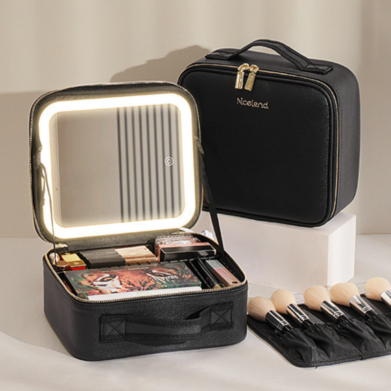 LED Lighted Makeup Case with Mirror