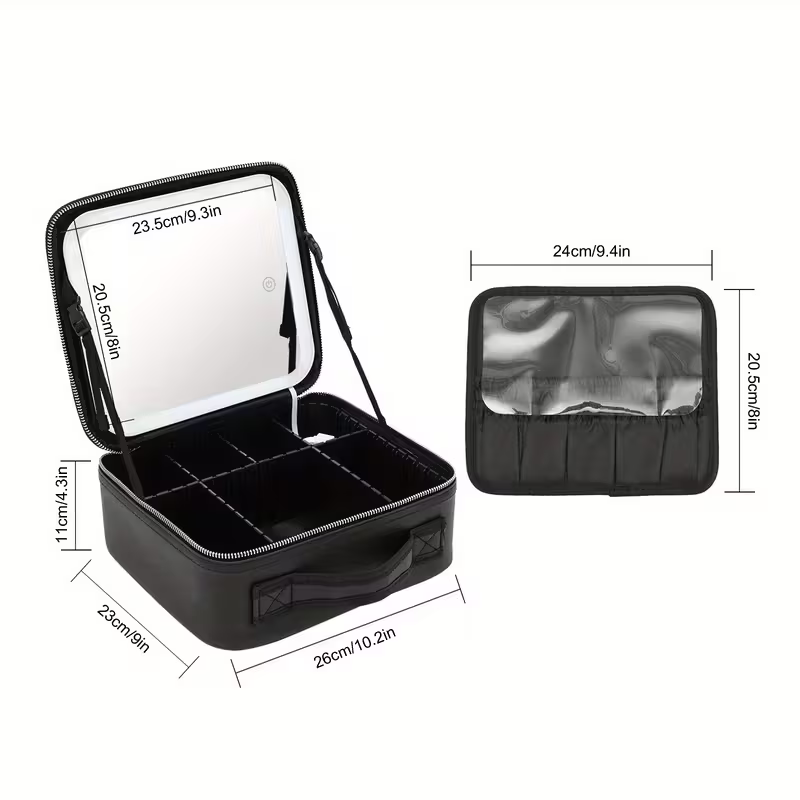 LED Lighted Makeup Case with Mirror