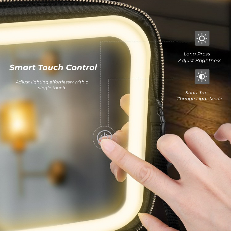 LED Lighted Makeup Case with Mirror