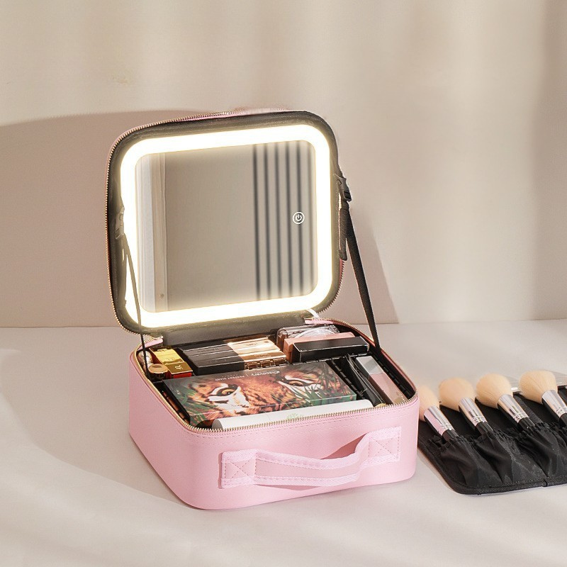 LED Lighted Makeup Case with Mirror