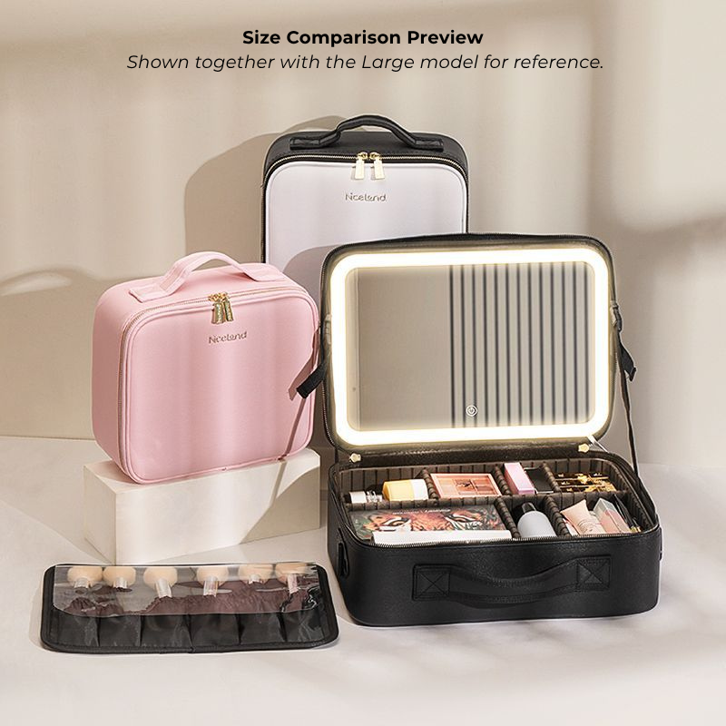 LED Lighted Makeup Case with Mirror