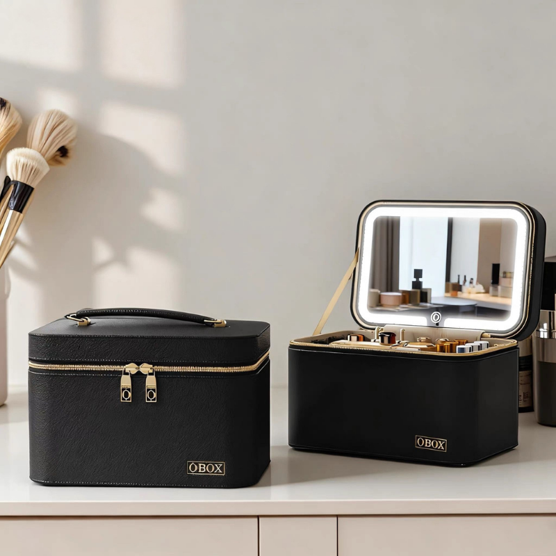 Luxe Vanity Box – Işıklı Ayna Makyaj Organizeri | Taşınabilir Seyahat Çantası HELLIOSH