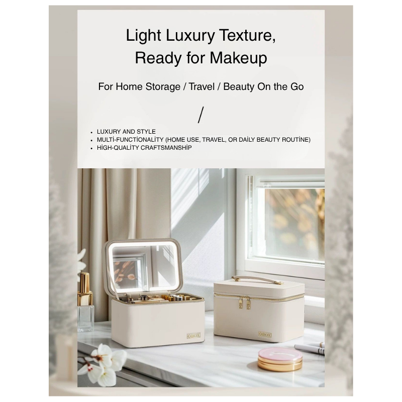 Luxe Vanity Box – Işıklı Ayna Makyaj Organizeri | Taşınabilir Seyahat Çantası HELLIOSH
