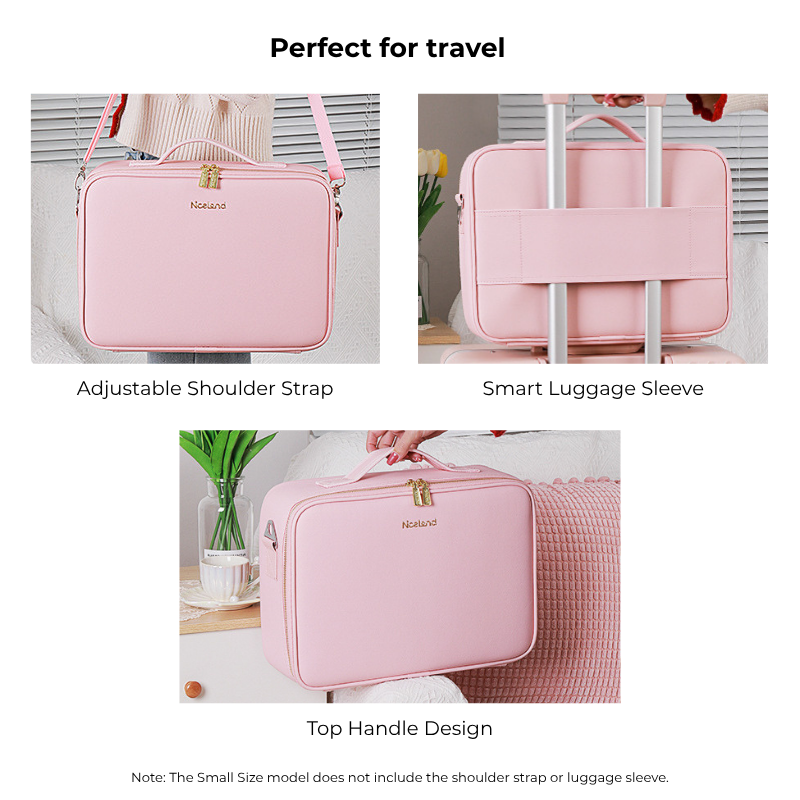 Neceser de maquillaje de viaje con espejo iluminado con LED 