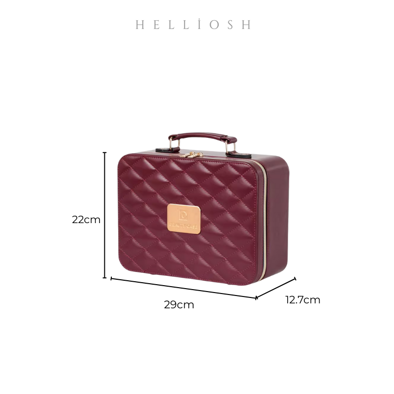 Luxury Lighted Makeup Case – Burgundy Edition