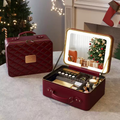 Luxury Lighted Makeup Case – Burgundy Edition
