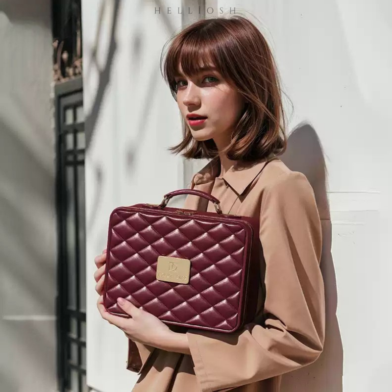 Luxury Lighted Makeup Case – Burgundy Edition