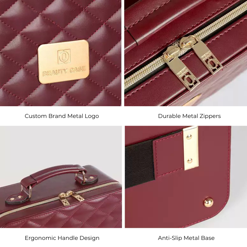 Luxury Lighted Makeup Case – Burgundy Edition