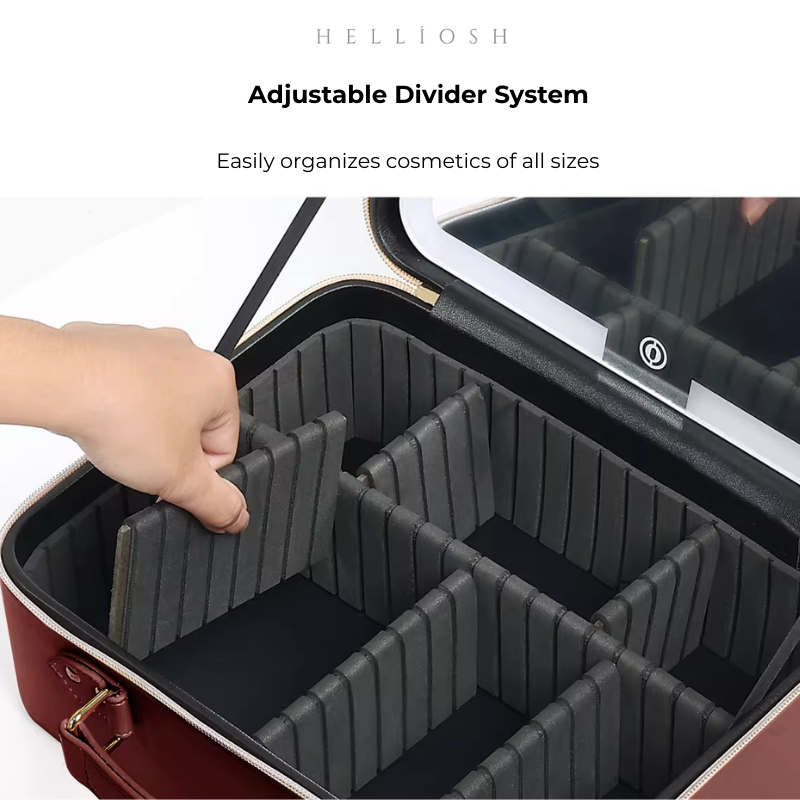 Luxury Lighted Makeup Case – Burgundy Edition