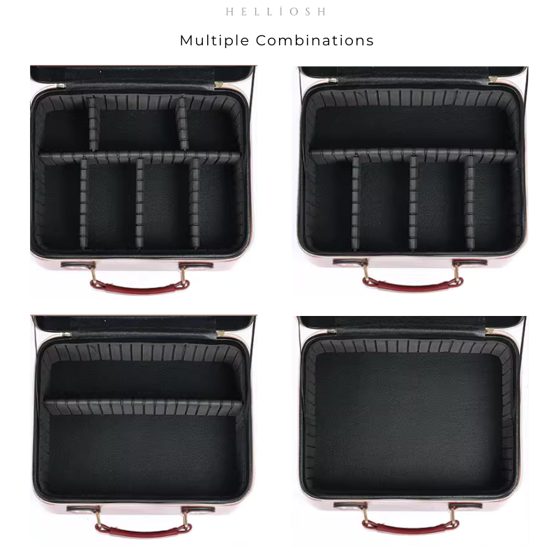 Luxury Lighted Makeup Case – Burgundy Edition