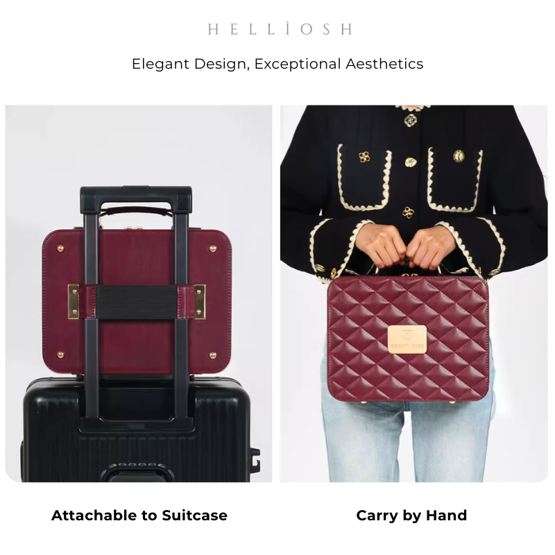 Luxury Lighted Makeup Case – Burgundy Edition