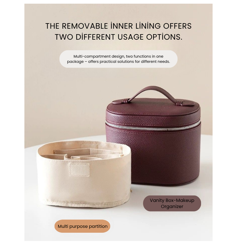 Vanity Box – İç Bölmeli Organizer Seyahat Makyaj Çantası HELLIOSH