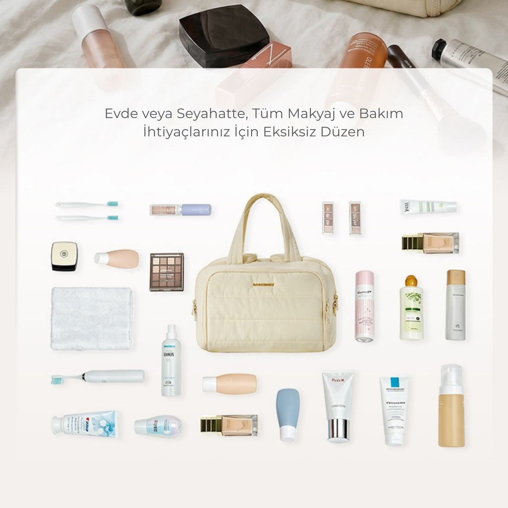 Bagsmart Büyük Kapasiteli Su Geçirmez Kadın Seyahat Kozmetik Çantası