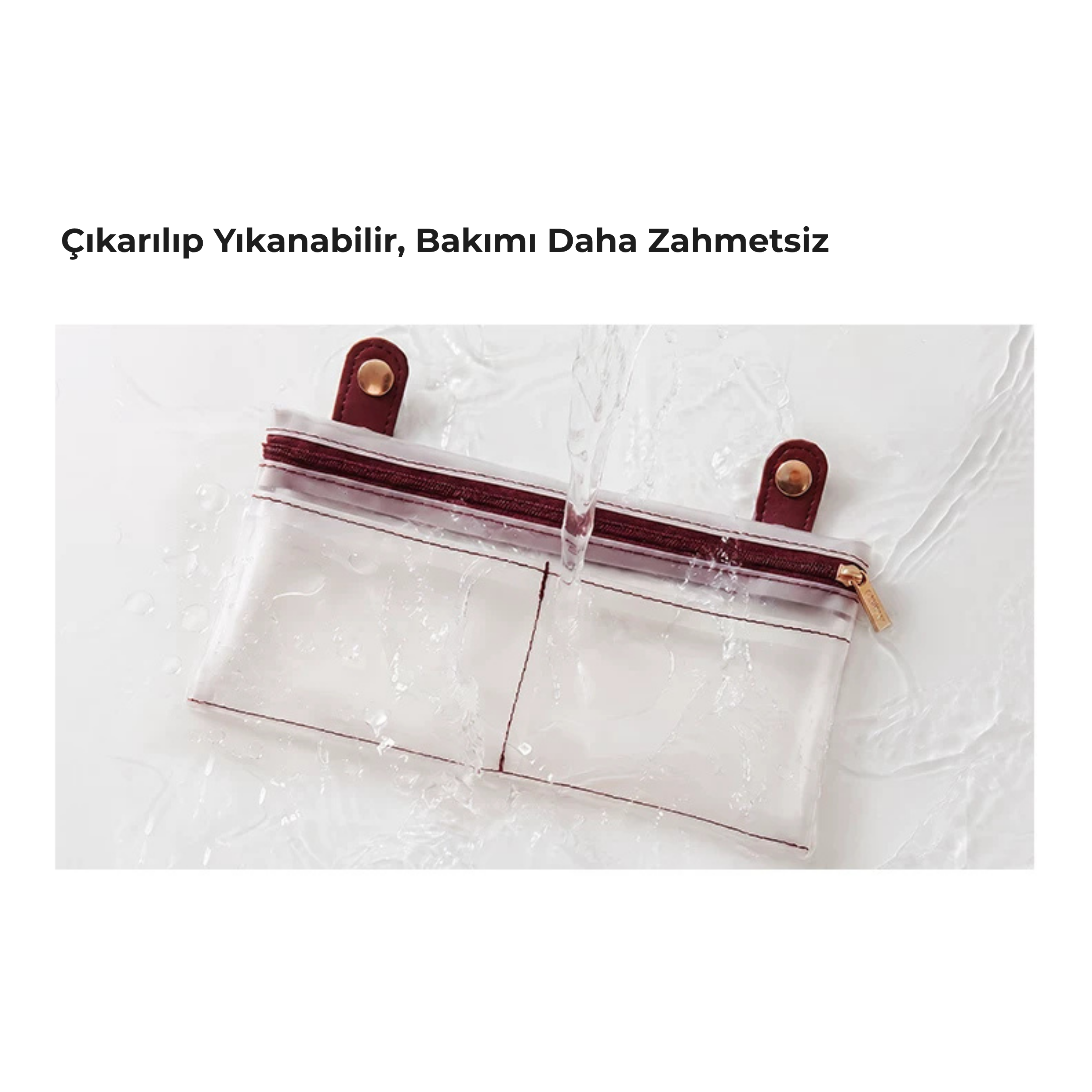 Eachy Premium Bölmeli Taşınabilir Kadın Makyaj ve Kozmetik Yastık Çanta