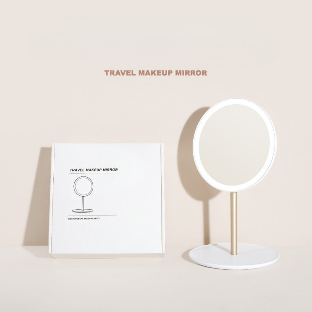 MUID Pro Katlanabilir LED Işıklı Taşınabilir Masaüstü Seyahat Makyaj Aynası