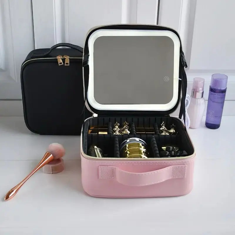 LIGHTED MIRROR MAKEUP BAG 