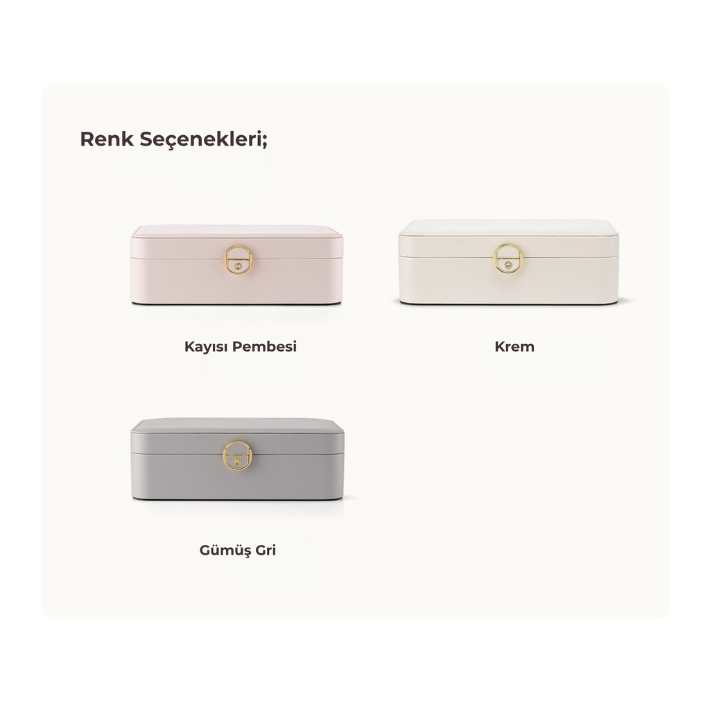 LuxeBox™ Elite Takı Organizer – Kadife İç Yüzey & Kilitli Tasarım