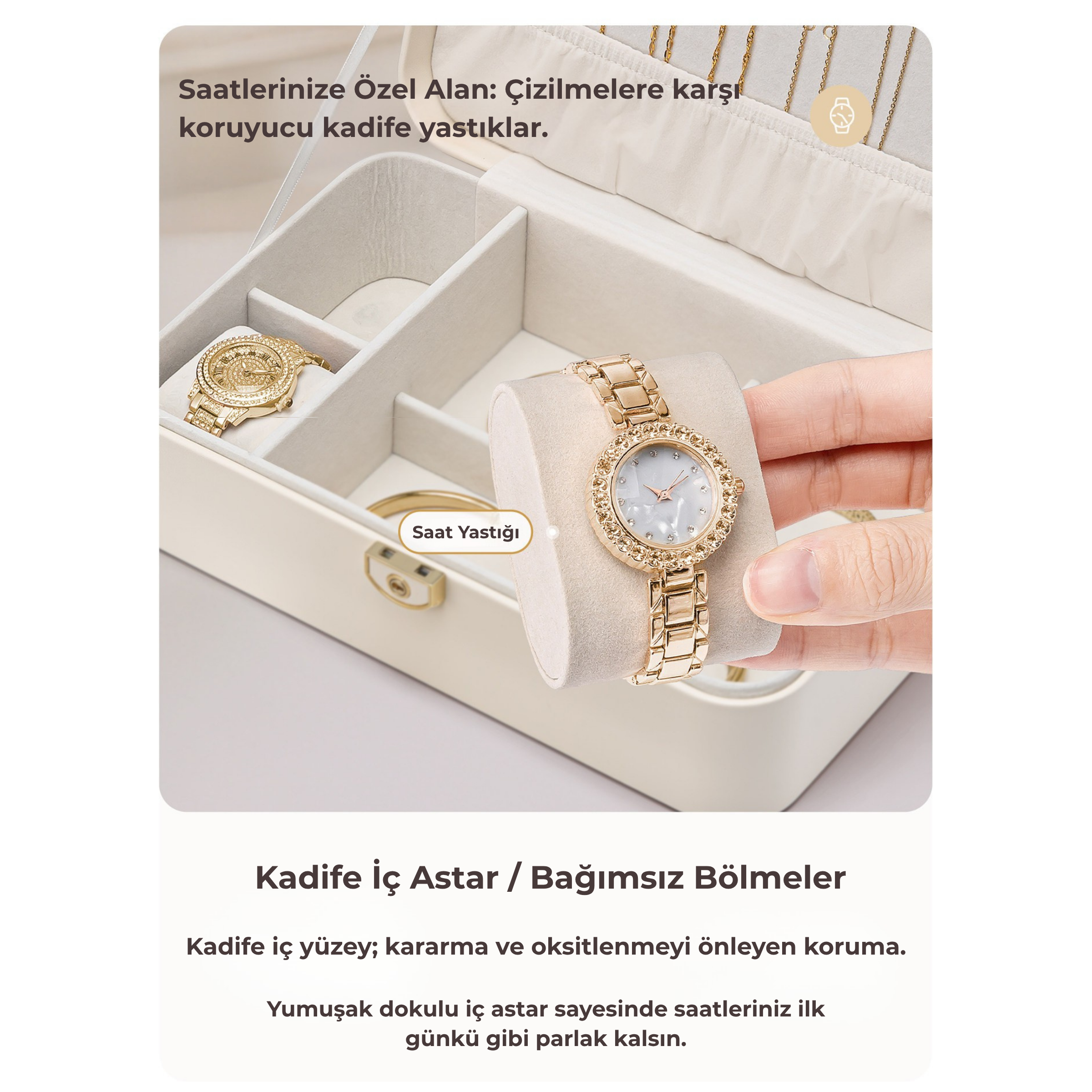 LuxeBox™ Elite Takı Organizer – Kadife İç Yüzey & Kilitli Tasarım