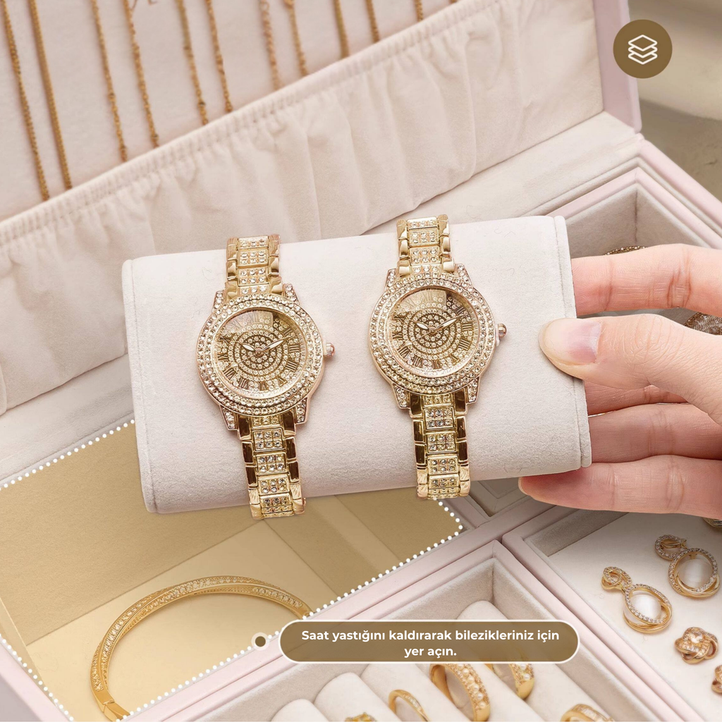 LuxeBox™ Premium Takı Organizer – Çok Katmanlı Kilitli Tasarım