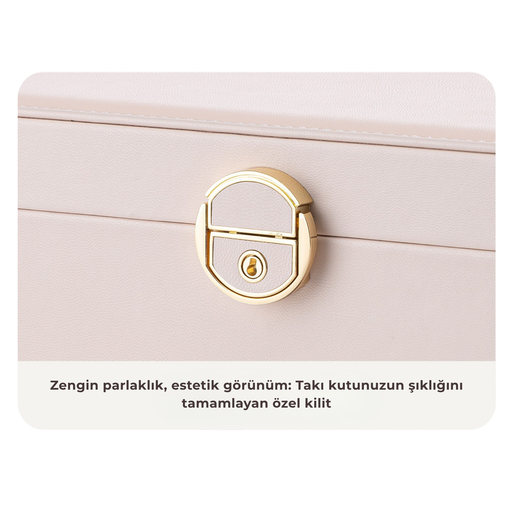 LuxeBox™ Elite Takı Organizer – Kadife İç Yüzey & Kilitli Tasarım