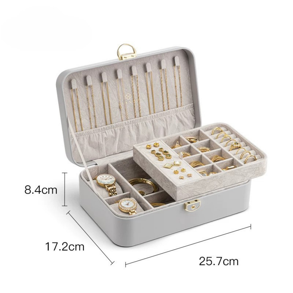 LuxeBox™ Elite Takı Organizer – Kadife İç Yüzey & Kilitli Tasarım