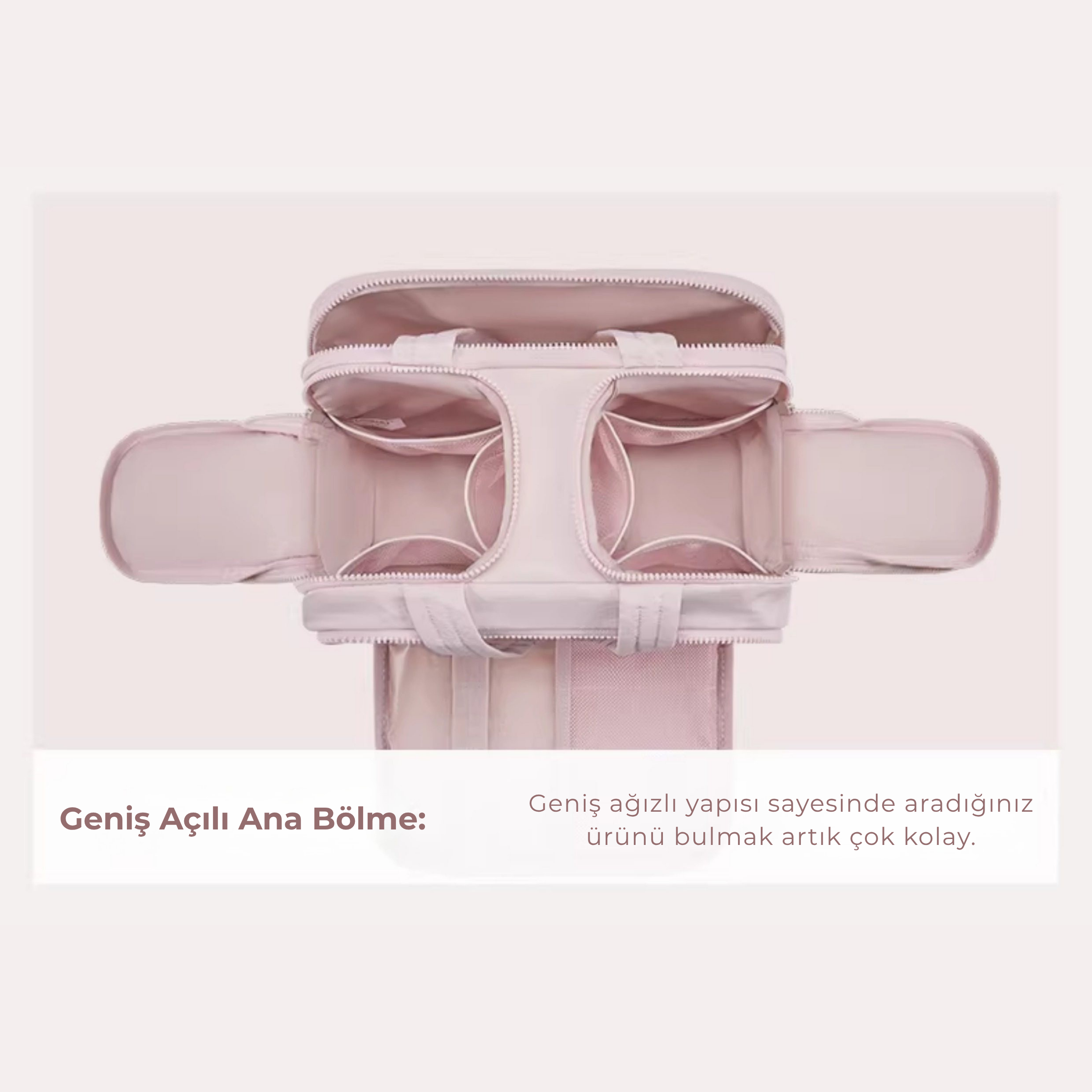 Geniş Kapasiteli Seyahat Organizer Çantası – Çok Bölmeli Makyaj & Bakım Çantası