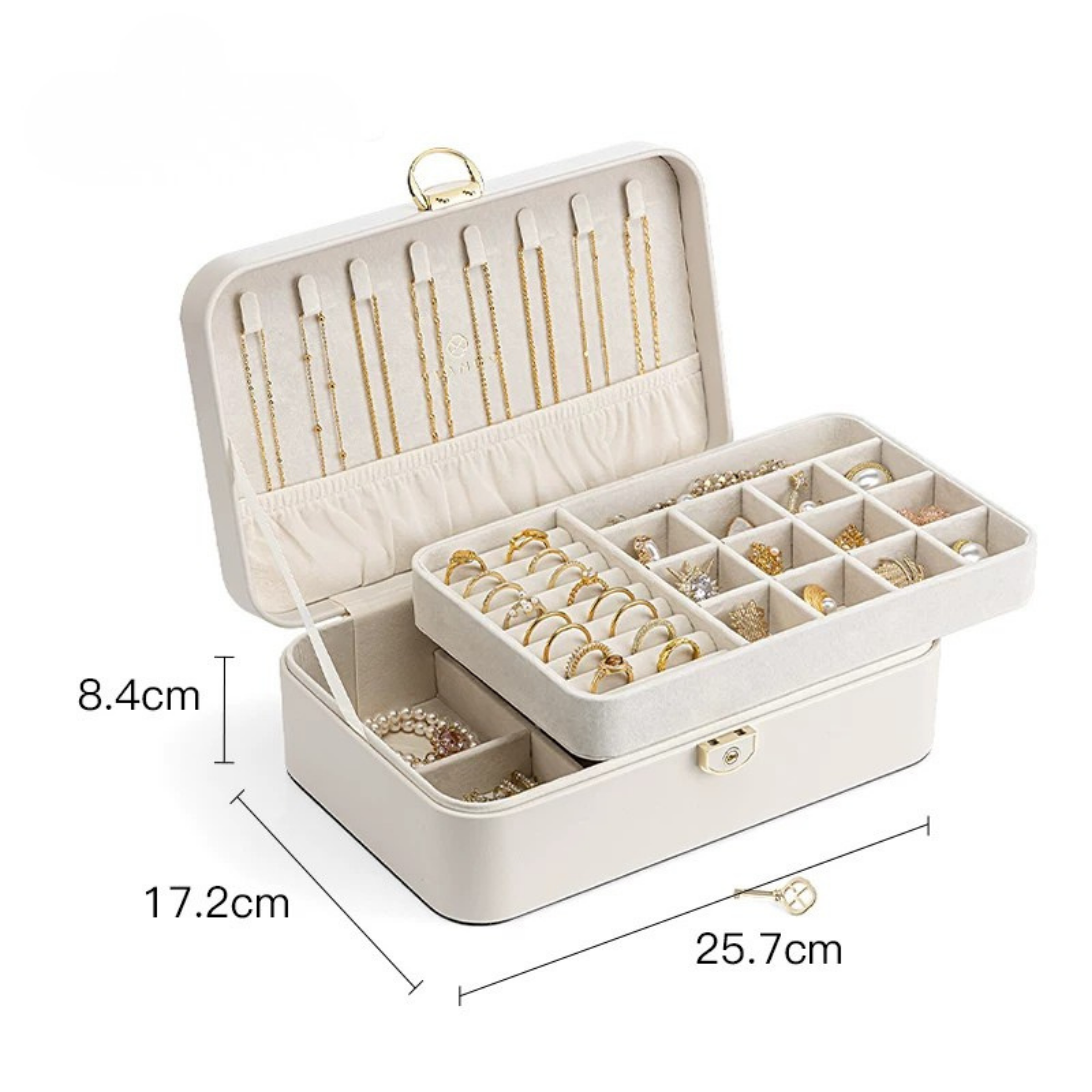 LuxeBox™ Elite Takı Organizer – Kadife İç Yüzey & Kilitli Tasarım