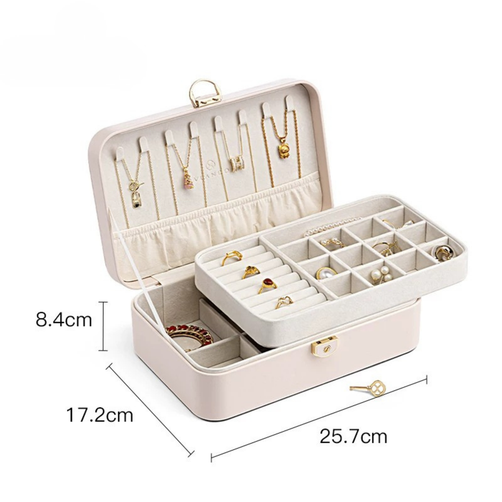 LuxeBox™ Elite Takı Organizer – Kadife İç Yüzey & Kilitli Tasarım