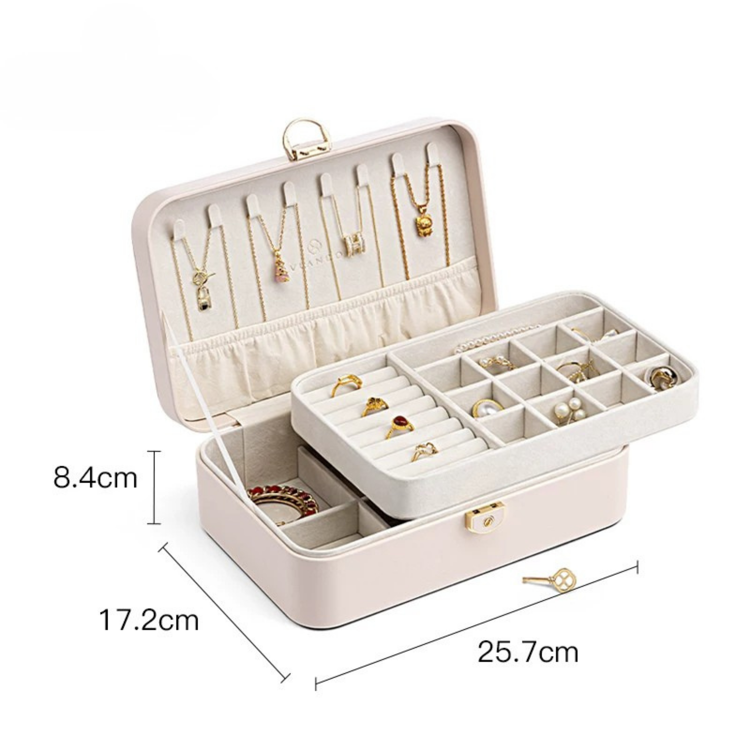 LuxeBox™ Elite Takı Organizer – Kadife İç Yüzey & Kilitli Tasarım