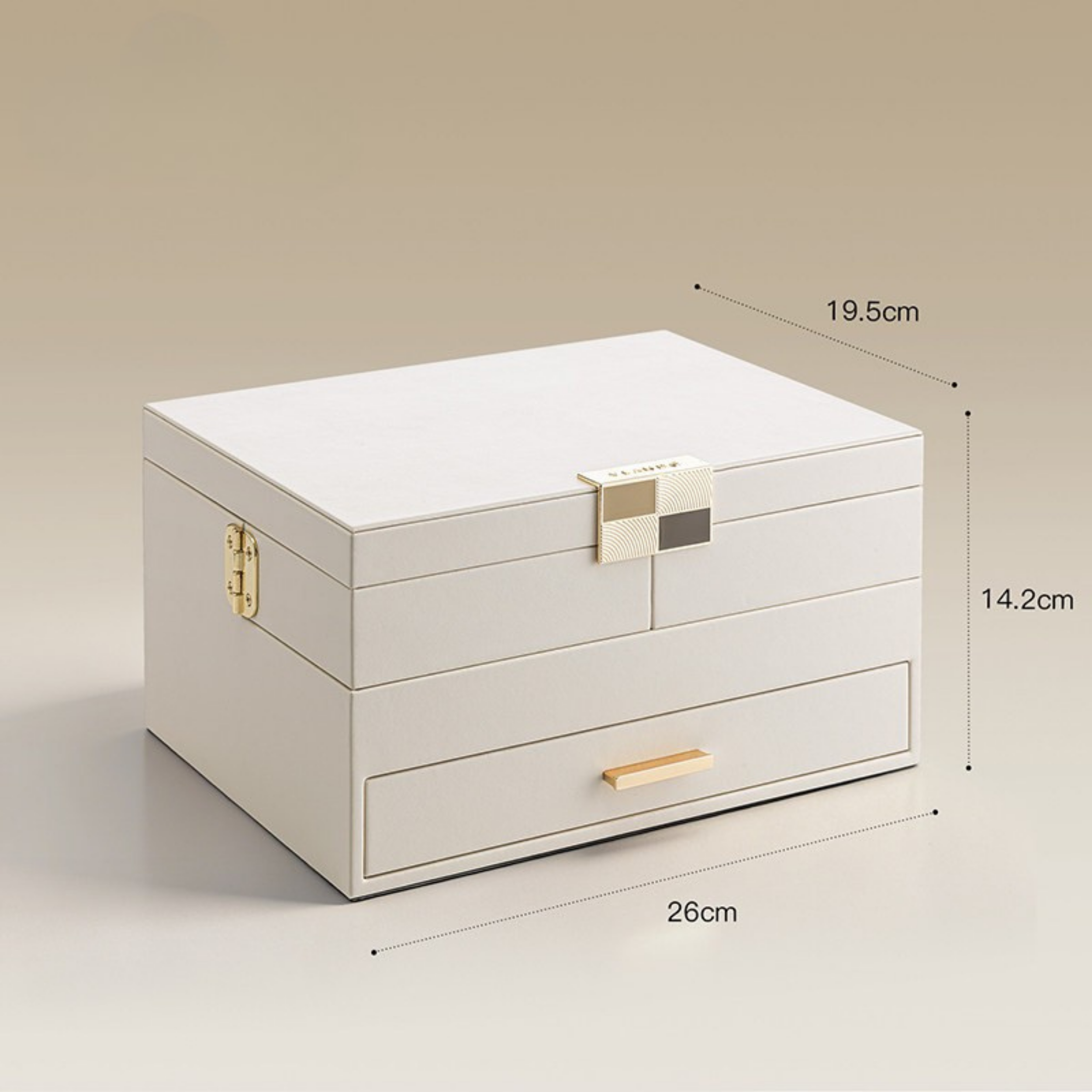 LuxeBox™ Premium Takı Organizer – Çok Katmanlı Kilitli Tasarım