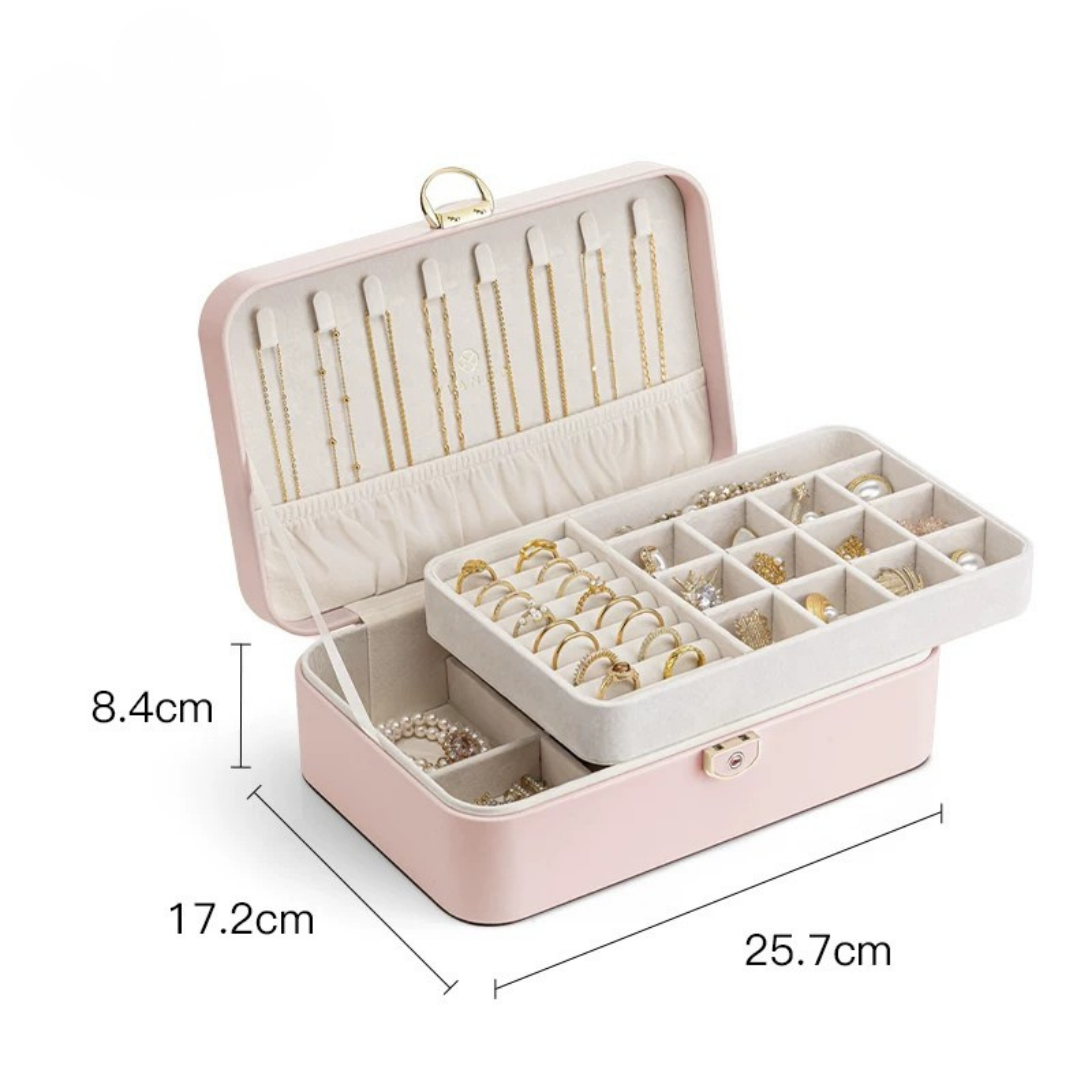 LuxeBox™ Elite Takı Organizer – Kadife İç Yüzey & Kilitli Tasarım