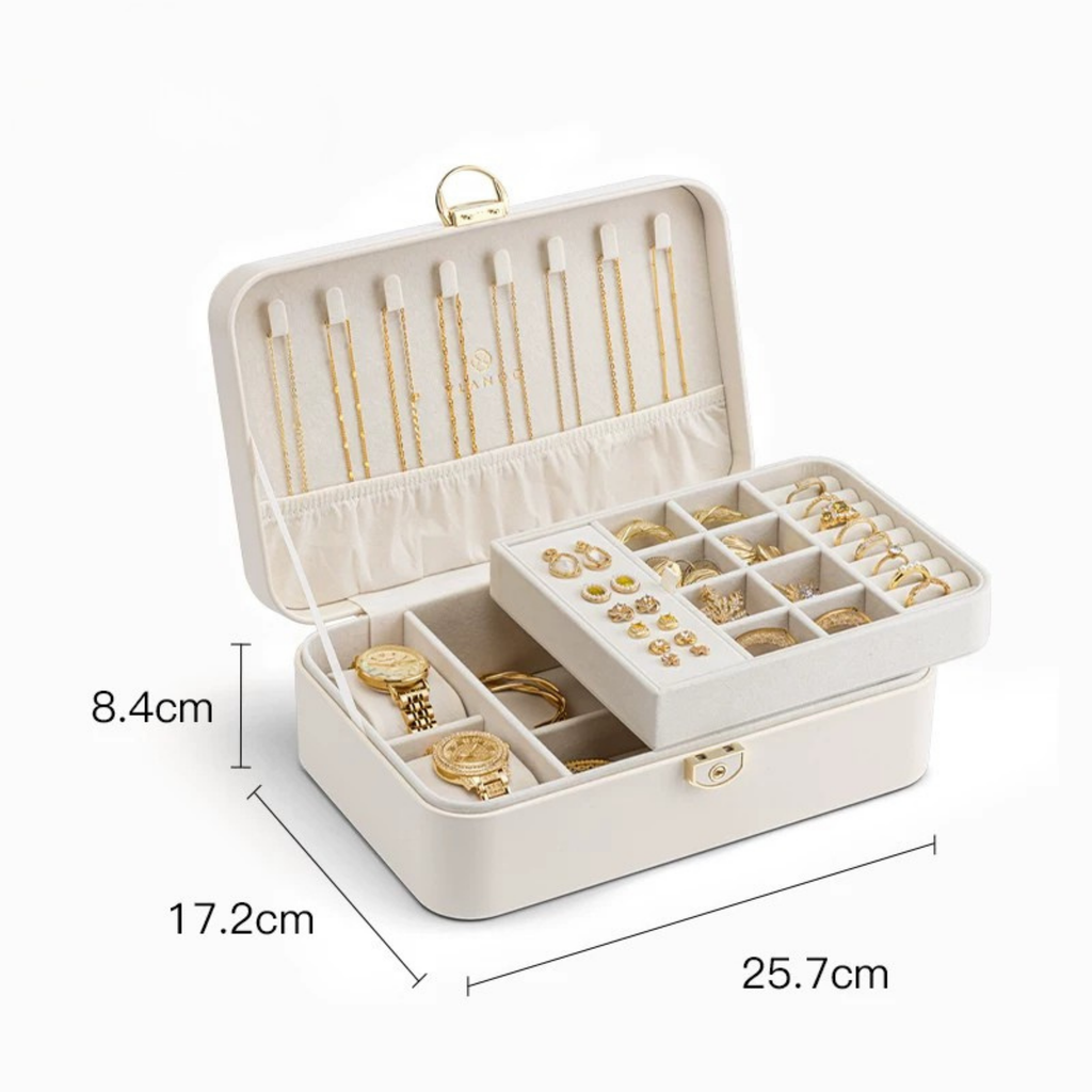 LuxeBox™ Elite Takı Organizer – Kadife İç Yüzey & Kilitli Tasarım