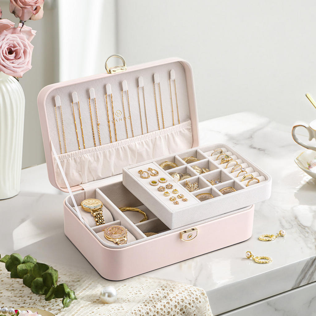 LuxeBox™ Elite Takı Organizer – Kadife İç Yüzey & Kilitli Tasarım
