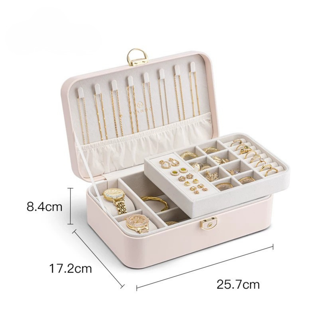LuxeBox™ Elite Takı Organizer – Kadife İç Yüzey & Kilitli Tasarım